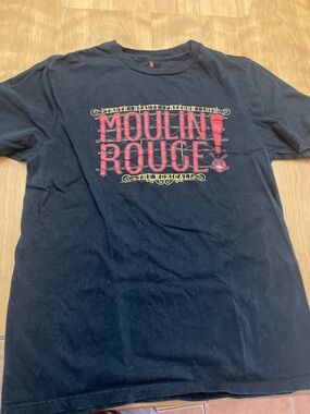 Moulin Rouge! Black Graphic Tee with Red Logo- from London